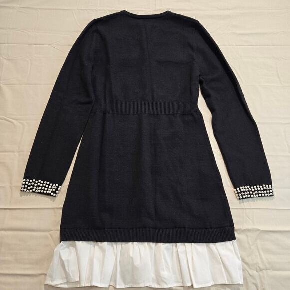 NWT Endless Blu Victoria Sweater Dress Faux Pear Details Sz L Boardroom Chic - Picture 11 of 12